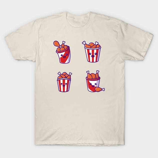 Cute Bucket Fried Chicken Collection T-Shirt by Catalyst Labs